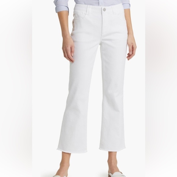 Wit & Wisdom 'Ab'Solution Frayed High Waist Ankle Flare Jeans NWT Optic White - Picture 6 of 9